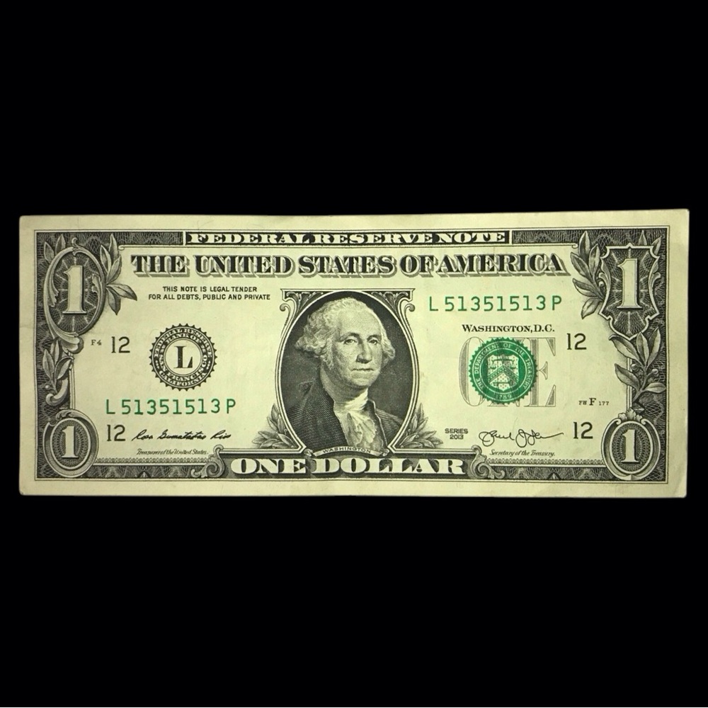 L 5135- 1513 P- Trinary, Four Pairs/ Double Duplicates, Bookends $1.00 Bill